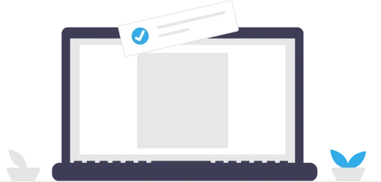 Illustration of a laptop with text about signing up to access a unique code, highlighting account registration, personalized dashboard, and referral benefits.